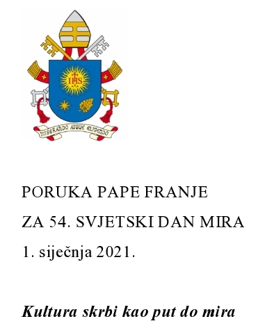 Papina poruka za Svjetski dan mira (1.1.2021.)