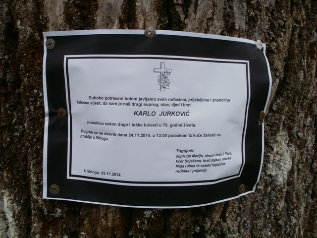 U Brlogu preminuo Karlo Jurković